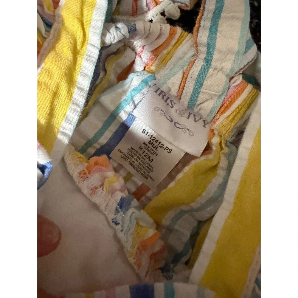 Iris & Ivy Baby Girls Multi Color Stripe Beach Smocked Sun Dress 12M S1-12412-PS